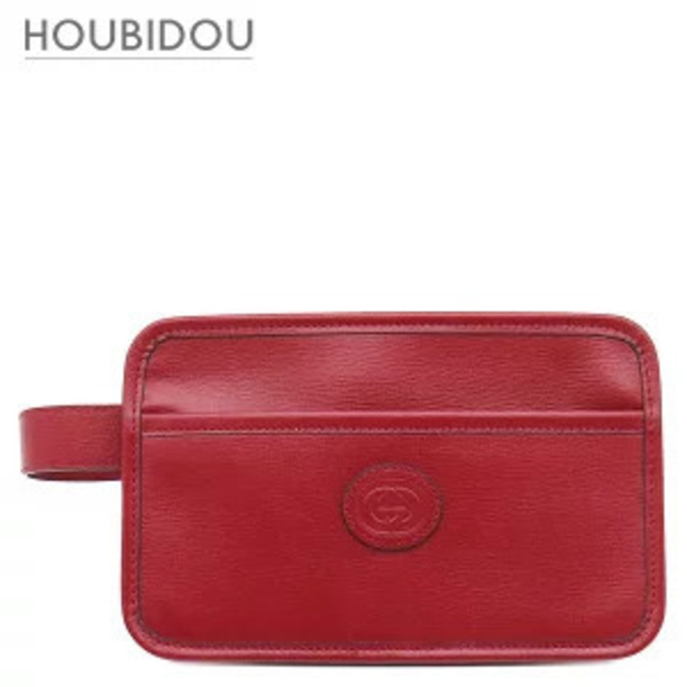 Gucci Clutch Bag Interlocking G Leather Red One point Shoulder